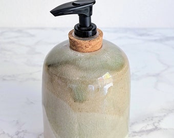 Handmade ceramic soap dispenser