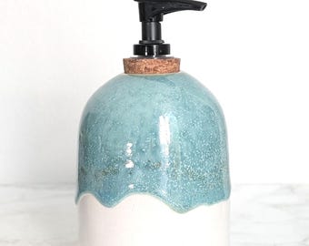 Handmade ceramic soap dispenser