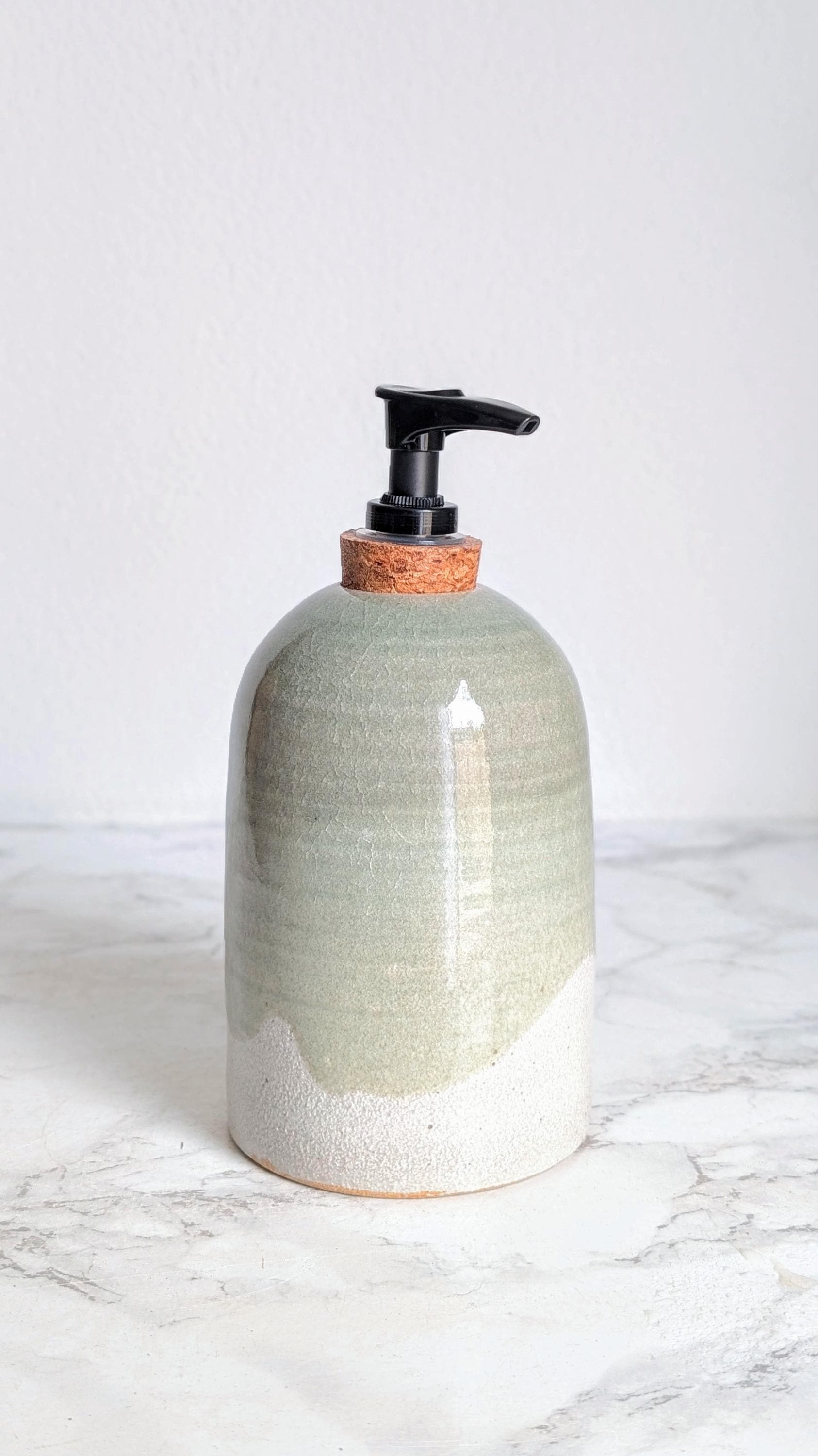 Handmade ceramic soap dispenser