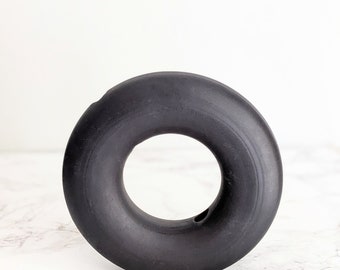 Wheelthrown donut vase