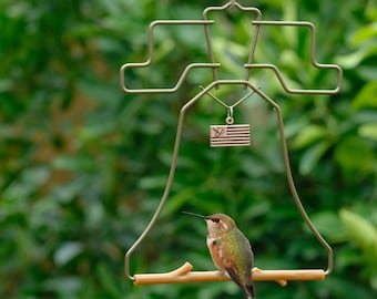Pop&#39;s Birding Liberty Bell Hummingbird Swing, The Original Humming Bird Swing for Outdoors - 100% Made in USA