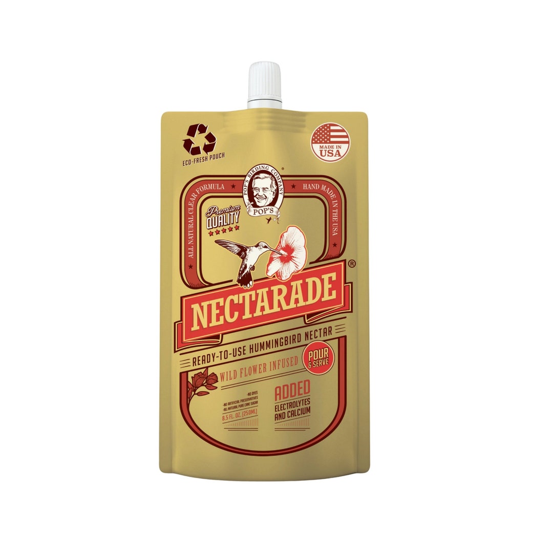 POP'S Nectarade Hummingbird Nectar, Ready to Use 8.5 Oz USA Made Premium Humming Bird Food Dye