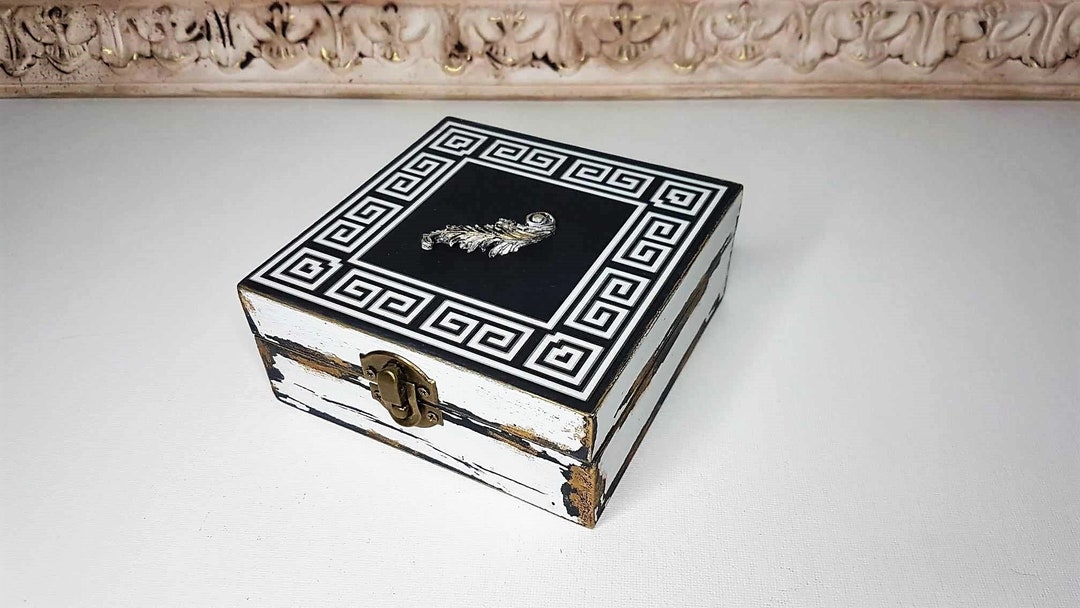 Ancient Greek Jewelry Organizer Box,greek Key Decor Luxury Jewelry Box