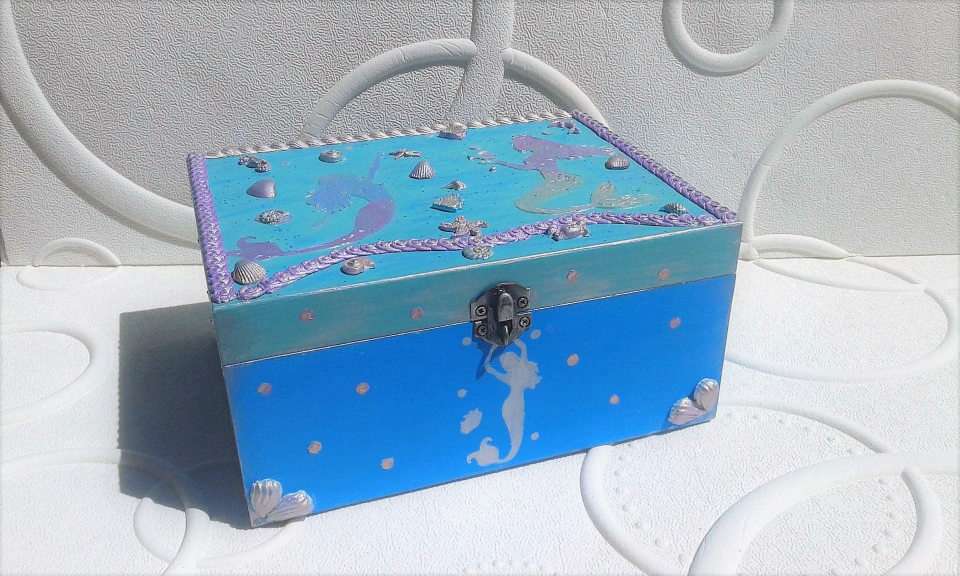 Mermaid Jewelry Box For Girls/Decor Girls Room/Coastal Mermaid Etsy