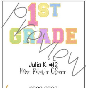 Varsity Letters 1st Grade Student Folder Binder Cover