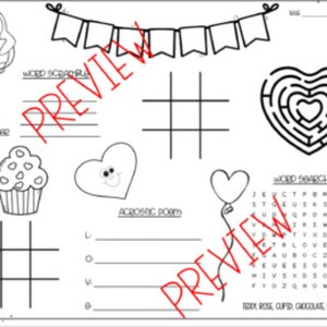 Valentine&#39;s Day Printable Activity Sheet for Kids
