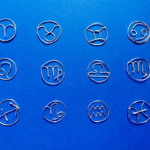 Zodiac Sign Bookmark - Handmade from Wire - unique, cute gift for book lovers, astrologists, friends, teachers, party favor, for journals