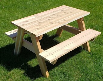 Kids Picnic Table, Constructed from Cedar Lumber