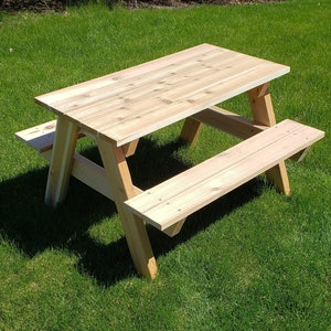 Kids Picnic Table, Constructed from Cedar Lumber