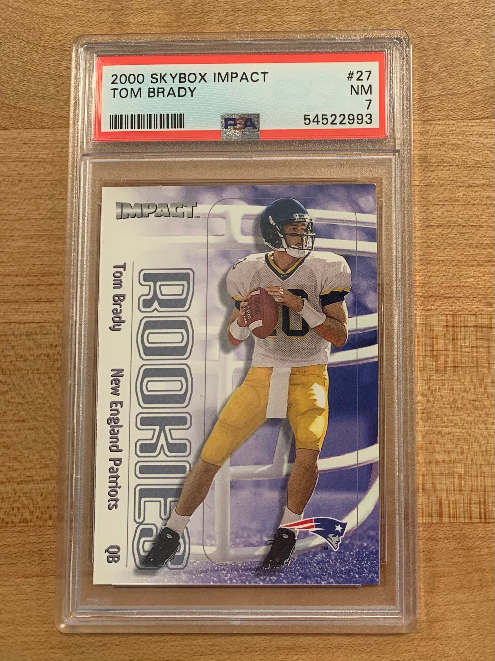 2000 skybox impact Tom Brady rookie card PSA 7 football card Etsy