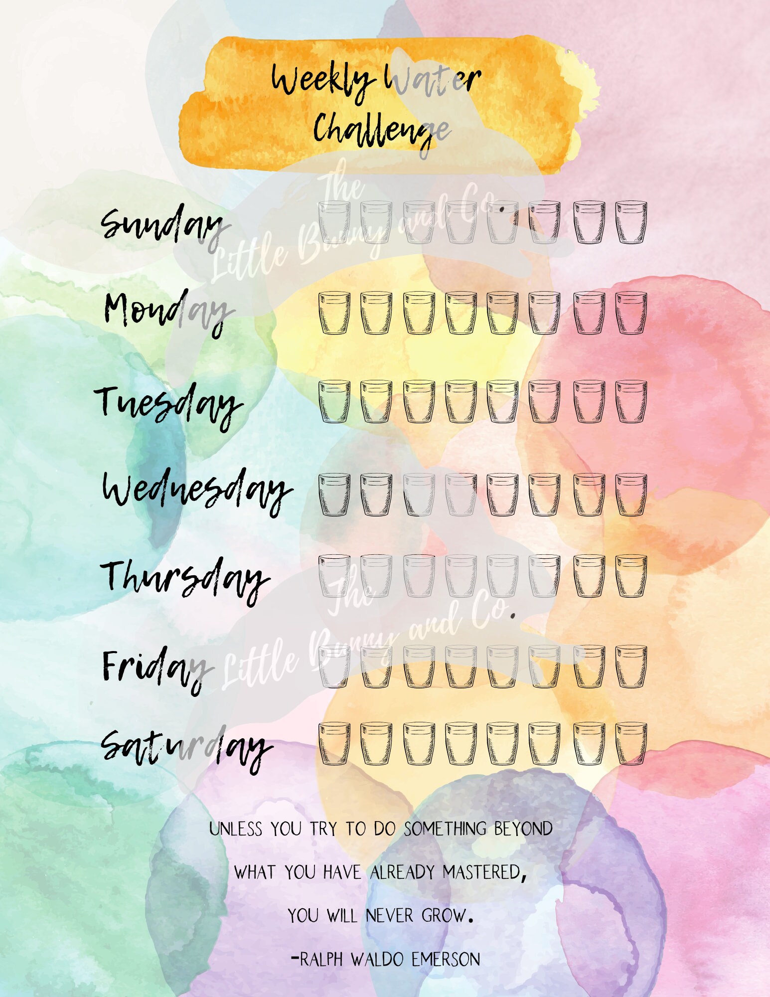 Printable Water Habit Tracker Printable Bundle with Weekly and - Etsy ...