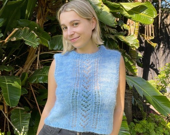 Josephine Vest | Digital Knitting Pattern | Lace Knitting | Fingering Weight | Sweater Vest | Spring Knitting Pattern
