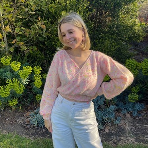 Aviva Wrap Top | Knitting Pattern | Top Down Knit | Seamless Knit | Knitted Wrap Top | Cropped Fit | Digital Download PDF | Jaime Creates