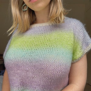 Willow Tee | Knitted Tee Pattern | Digital Knitting Pattern | Spring Knit | Stockinette Stitch
