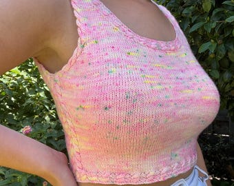 Plot Twist Tank Pattern | Digital Knitting Pattern | Summer Top | Knit Pattern Tank Top | Cable Knit Tank Top | Jaime Creates