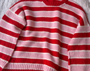 Shortcake Sweater | Digital Knitting Pattern | Striped Sweater Pattern