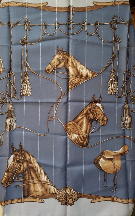 Women's Vintage Scarf  Horse & Tack Themed