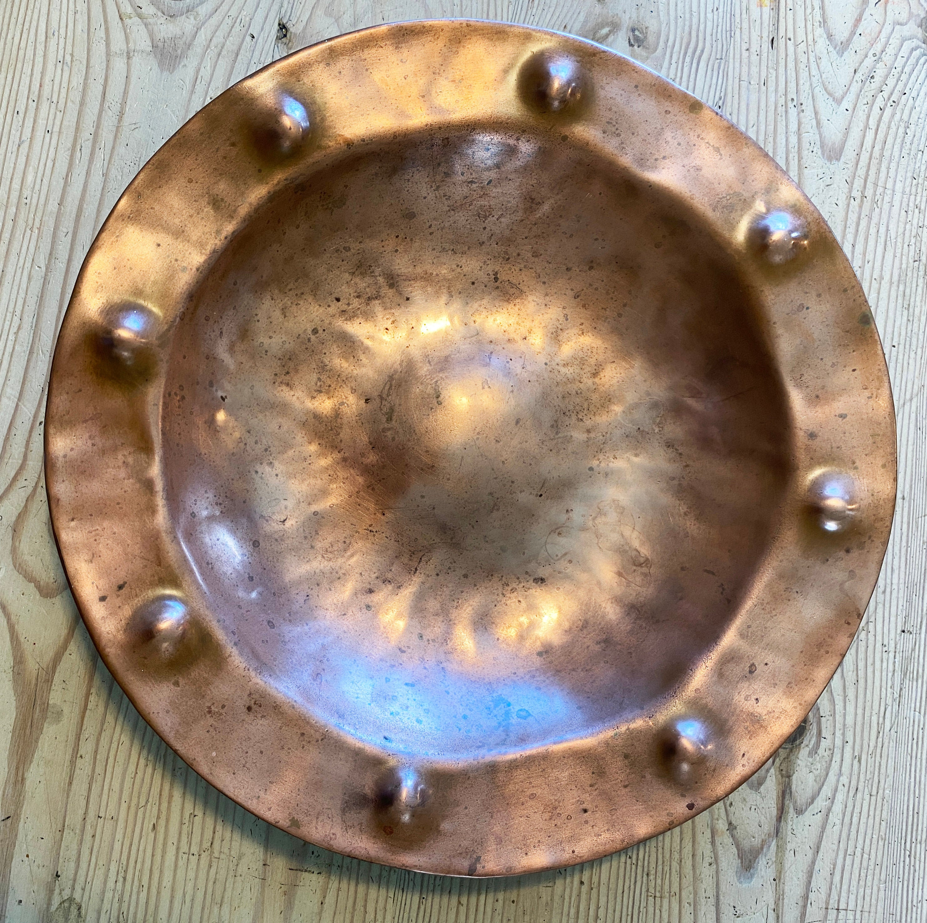 Antique Hand Hammered Copper Arts & Crafts Period Bowl Etsy