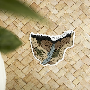 Yellowstone National Park - Minimal Design - White Background - Waterproof