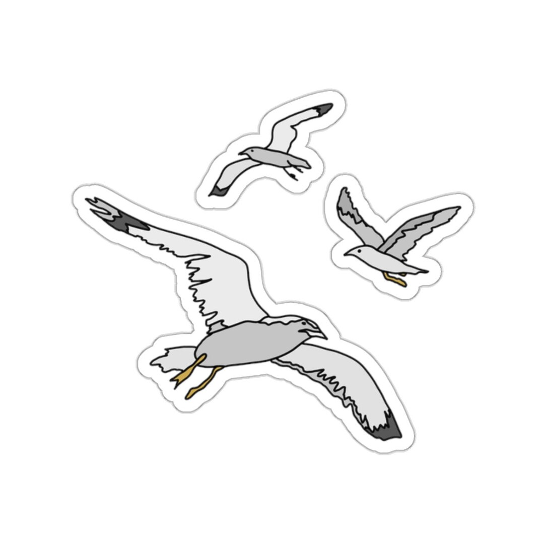 Flock of Seagulls Beach Sticker Nature Sticker Beach Collection - Etsy