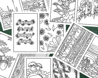 Nature Digital Download Coloring Pages - Adult Coloring Pages - Travel Coloring Pages - Instant Download