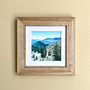 California Lassen National Park gouache framed tiny painting gallery wall decor