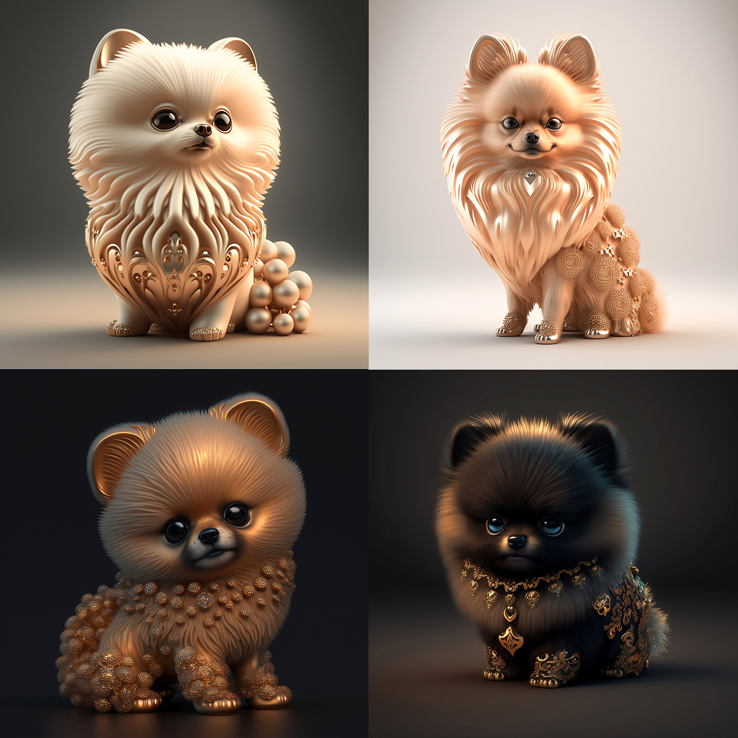 Custom Beaded Pomeranian Set & New Year Sale