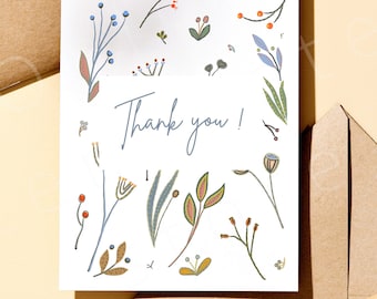 Single Sided Thank You Card - Etsy