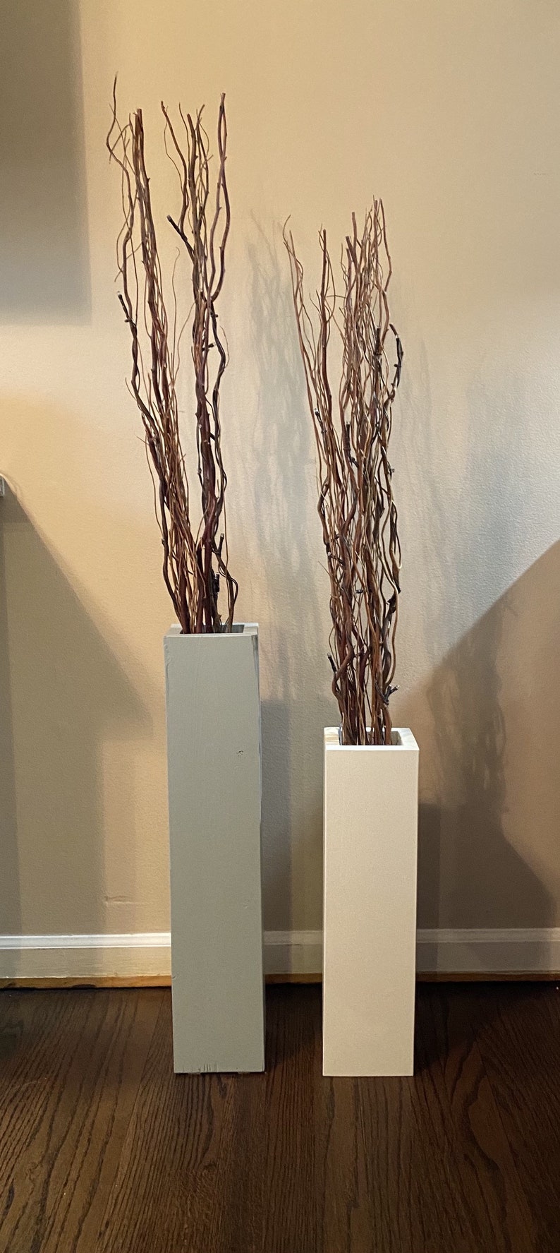 Wooden Floor Vases Set of 2 Wooden Porch Vase, Large Floor Vase