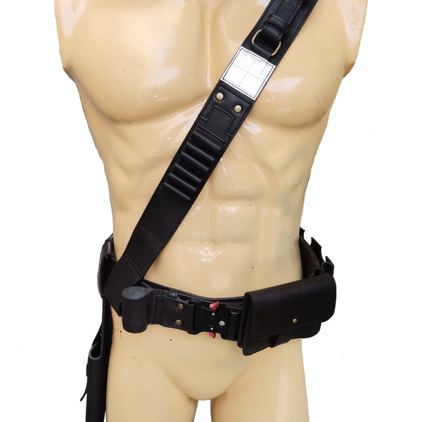 Mandalorian Leather Belt with Holster, Star Wars Cosplay Costume Prop