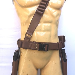 Double Holster mandalorian Cosplay Belt with Waist Props Soldier Strap Hunting Belt