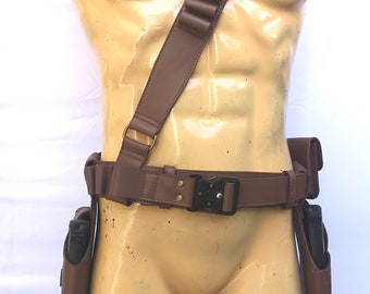 Double Holster Mandalorian Cosplay costume Belt with pouch and Props Soldier Strap Hunting Belt