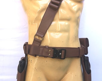 Double Holster mandalorian Cosplay Belt with Waist Props Soldier Strap Hunting Belt