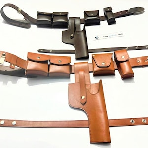 DL-44 Bespin Luke Skywalker ESB Holster, Belt, and pouches Rig in Dark Brown