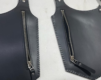 Handgefertigte Leder Schulter Holster Tasche: Festival Anti-Diebstahl Handy Geldbörse
