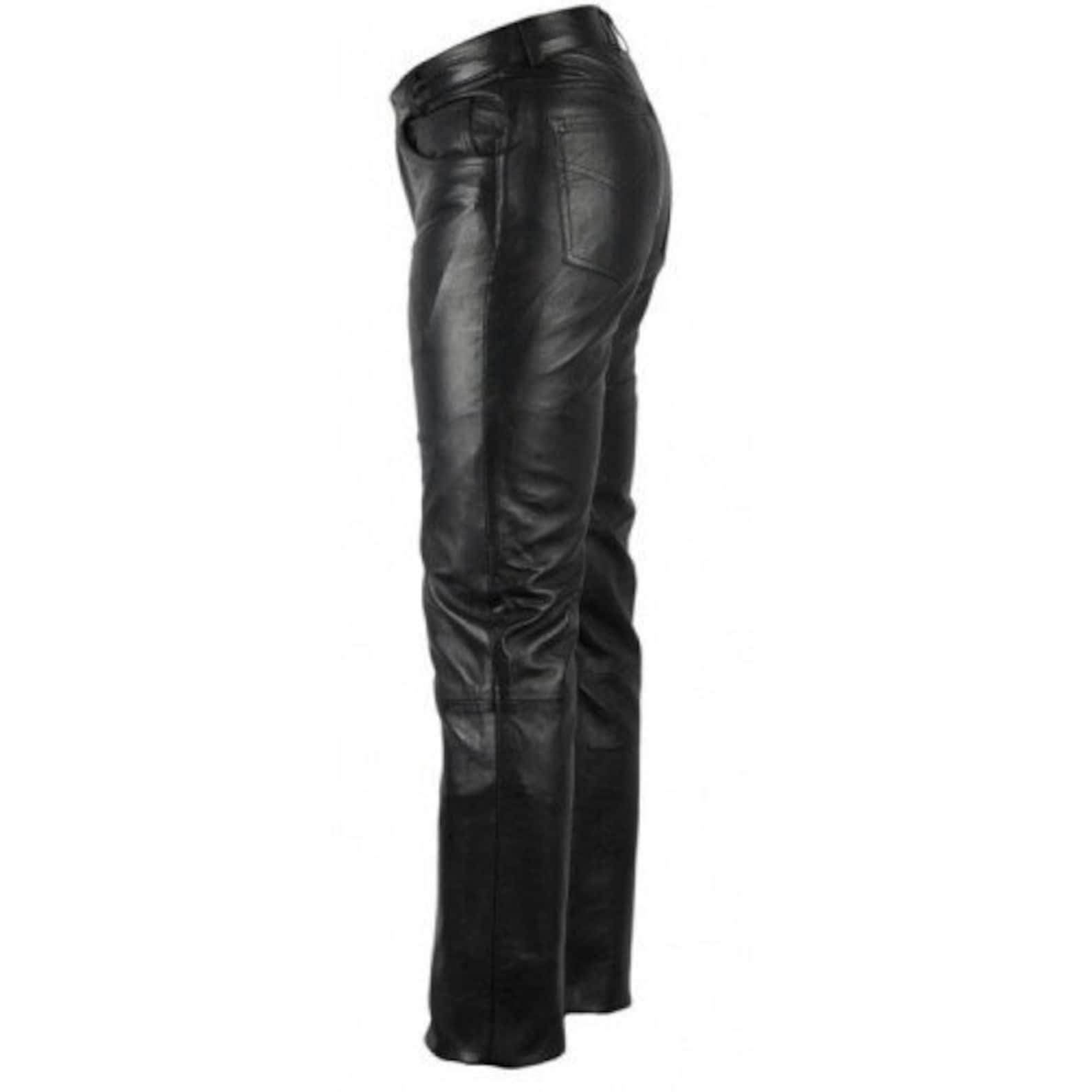 Handmade Mens Pure Brown Leather Pant 501 Jeans Rider Biker Etsy