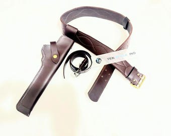 Real Leather Luger P08 Artillery Holster Vintage Gun Holster with leg strap
