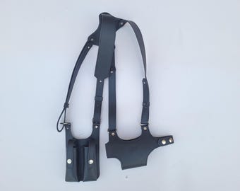 Leon Kennedy Leather Shoulder Holster, Resident Evil Cosplay