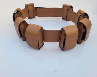 Handgefertigter Leder Boba Fett Gürtel - Mandalorian Cosplay Kostüm mit 8 Beutelchen