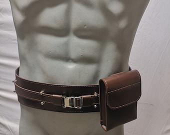 Star Wars Obi-Wan Kenobi Jedi/Sith Gürtel, Echtleder mit Tasche