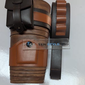 The Mandalorian Din Djarin Leg Leather parts , Right/Left Package Men Cosplay