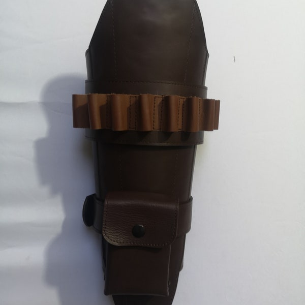 nieuwe Mandalorian Din Djarin Leg Leather Pad Left Men Cosplay met etui