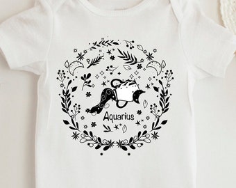 Aquarius Sign Baby Onesie: Zodiac Astrology Bodysuit