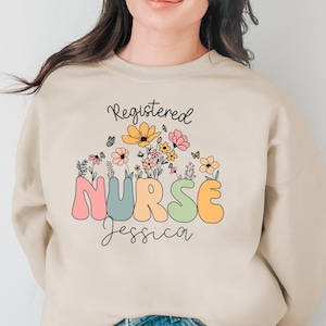 Personalized Nurse Sweater Registered Nurse Custom Sweatshirt for New Nurse Graduation Shirt Nurse Graduation Gift New Nurse Tshirt