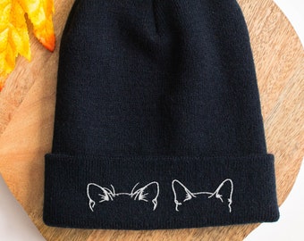 Personalized Cat Ears Beanie: Custom Cat Mom Gift