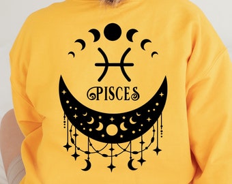 Sweater met sterrenbeeld Vissen: horoscoop met sterrenbeeld ronde hals