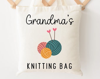 Grandma Loves Knitting Tote Bag - Natural Canvas Reusable Shopping Bag By CafePress - View #7