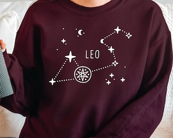 Leo Constellation Sweater: Zodiac Sign Crewneck