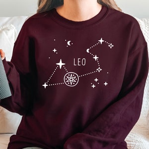 Leo Constellation Sweater: Zodiac Sign Crewneck