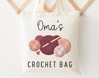 Bolsa de mano personalizada para proyectos de crochet: Bolsa de hilo personalizada para tejer